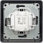 GLOSSA Выключатель двухклавишный сх.5 антрацит в сборе