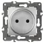 Розетка 2P, 16A-250В, IP20, Эра Elegance, алюминий (10/100/2400) 14-2105-03