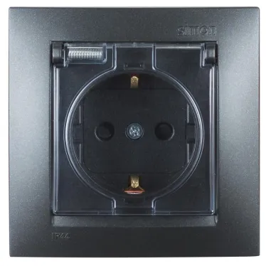 15 Роз с/з моноблок с крышкой IP44 графит