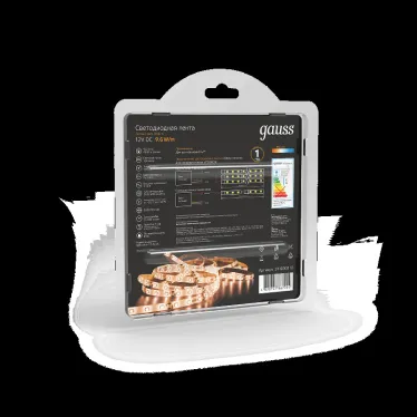 Лента светодиодная LED 2835/120-SMD 9.6 Вт/м 420 лм/м 3000К DC 12В IP66 8мм (блистер 5м) Black Gauss