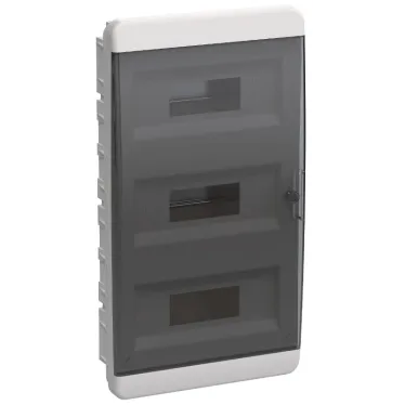 Корпус пластиковый встраиваемый на 36 модулей ЩРВ-П-36 IP41 TEKFOR черная прозрачная дверь