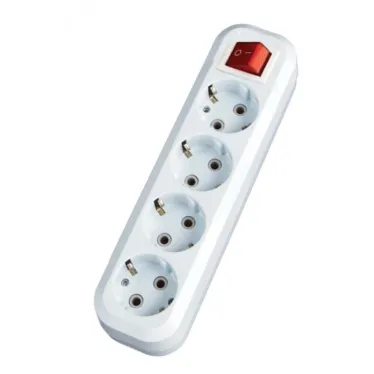 Колодка 4 гнезда 16А/3.5кВт c выключателем и заземлением Эксперт