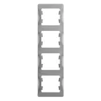 GLOSSA Рамка 4 поста вертикальная алюминий