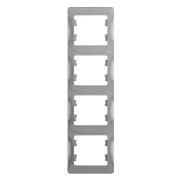 GLOSSA Рамка 4 поста вертикальная алюминий