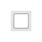 Стокгольм Рамка 1-местная белая с линией цвета черный