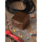 Коробка распаячная КМР-030-035 пылевлагозащищенная без мембранных вводов (88х88х54) тёмное дерево PROxima