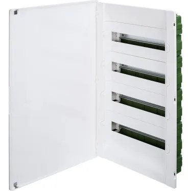 Щит встраиваемый пластиковый 4х18, белая дверь с клеммником заземления нейтрали