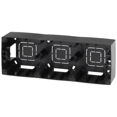 Коробка накладного монтажа 3 поста, Эра12, чёрный 12-6103-06