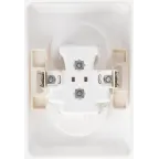 ЭТЮД Розетка двойная скрытая без заземления без шторок белая