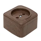 Розетка 1-местная ОП Минск 10А без заземления темное дерево