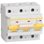 Выключатель автоматический трехполюсный 63А С ВА47-100 10кА