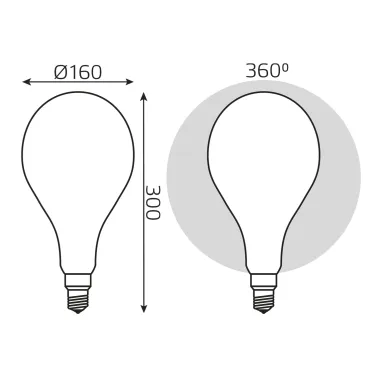 Лампа светодиодная Filament А160 10W 890lm 4100К Е27 milky диммируемая LED 1/6 | 179202210-D | Gauss