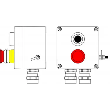Взрывозащищенный пост управления из полиэстера CPE-Р-03 -(1xP1B(11) -1xP3E(11)) - 2x6018AASBKGM2SB(C)1Ex d e IIC T6 Gb / Ex tb IIIC T80°C Db IP66