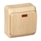 ЭТЮД Выключатель одноклавишный наружный с подсветкой сосна сх.1