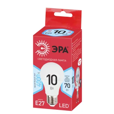 Лампа светодиодная LED 10Вт Е27 4000К smd A60-10w-840-E27_ECO | Б0028005 | ЭРА