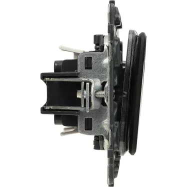 Valena ALLURE Переключатель двухклавишный 10А 250В с лицевой панелью Безвинтовые зажимы Антрацит