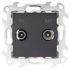 Розетка TV-SAT одиночная, графит