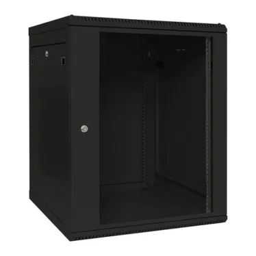 Шкаф настенный 19' TERACOM PRO 15U 600х600 мм дверь стеклянная с замком-ручкой чёрный