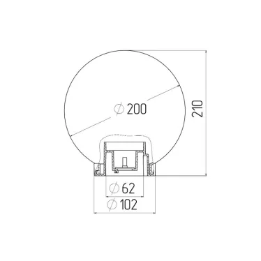 НТУ 02-60-203 , шар золотистый призма D-200 mm (6/90)