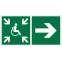 Знак безопасности BL-3015A.E76"Напр.движ. к пункту сбора(безоп.зоне)МГН направо" | a18563 | Белый свет