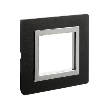 Рамка из алюминия, ''Avanti'', черная, 2 модуля