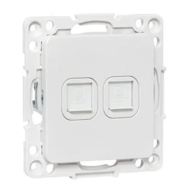 Стокгольм Механизм розетки RJ-45 2-местной белый EKF