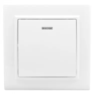 Выключатель Минск 1-клавишный СП с индикатором 10А белый