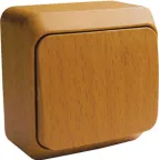 ЭТЮД Выключатель одноклавишный наружный с подрозетником бук