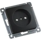 MASTER Розетка одноместная со шторками, скрытой установки, в рамку, черный