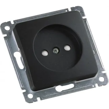 MASTER Розетка одноместная со шторками, скрытой установки, в рамку, черный