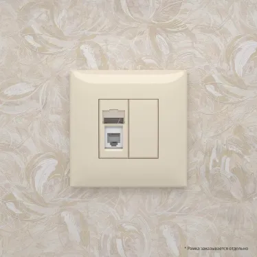Avanti Телефонная розетка RJ-12 в стену одинарная, , Ванильная дымка