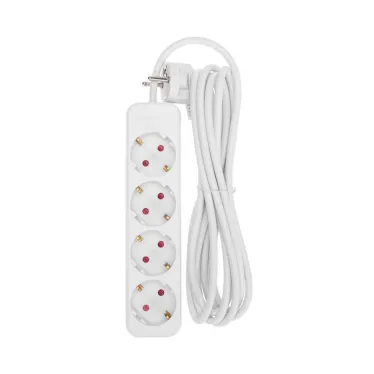 Удлинитель STANDARD 4 гнезда, 3 м, 3х1,0 мм2, с/з, белый