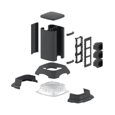 Миниколонна алюминиевая 0.25м цвет черный