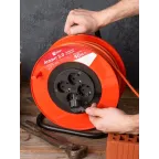 Удлинитель на катушке Атлант 2.0 4 гнезда 40м с заземлением ПВС 3x1.0 10А/2.2кВт PROxima