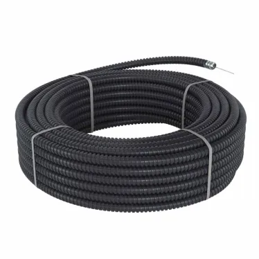 Металлорукав DN 20мм в герметичной ПВХ изоляции, низкотемпературный, Dвн 20,5 мм, Dнар 25,5, с протяжкой, 100 м, цвет чёрный