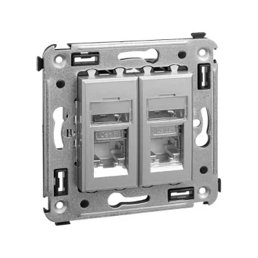 Avanti Компьютерная розетка RJ-45 в стену, кат.6 двойна экранированная Закаленная сталь
