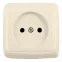 Розетка наружная со шторками с изоляционной пластиной слоновая кость