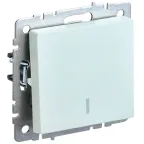 BRITE Выключатель одноклавишный проходной с индикацией 10А ВС10-1-7-БрЖ жемчуг IEK