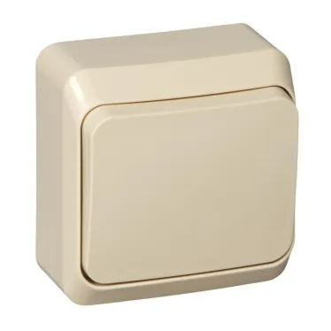 ЭТЮД Выключатель одноклавишный наружный бежевый сх.1