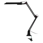 Светильник настольный с лампой PL на струбцине черный NL-201-G23-11W-BK