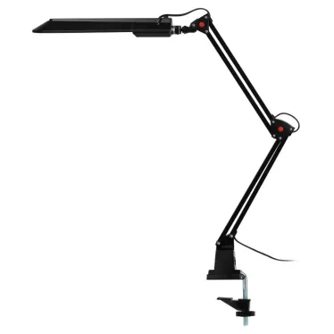 Светильник настольный с лампой PL на струбцине черный NL-201-G23-11W-BK