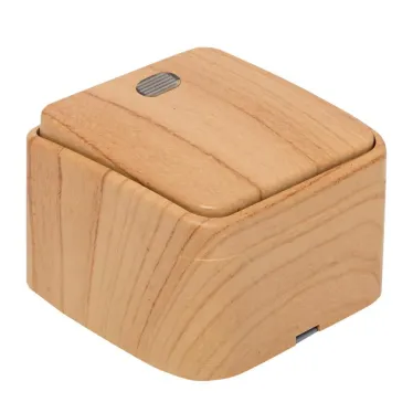 Выключатель 1-клавишный ОП Минск 10А с индикатором светлое дерево