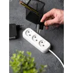 Удлинитель 'Эксперт' 3 гнезда 3 метра 10А/2.2кВт без заземления ПВС 2х0.75 PROxima