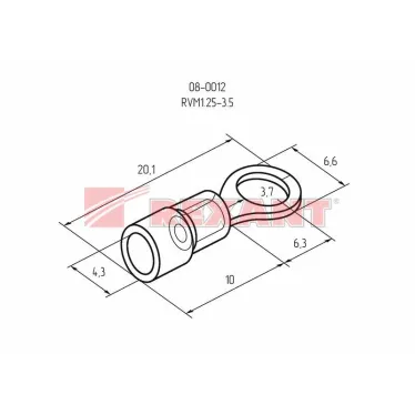 Наконечник кольцевой изолир 3.7 мм 0.5-1.5 кв мм (НКи 1.5-3.5) красный, REXANT
