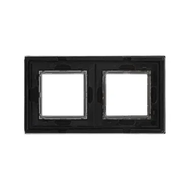 Рамка из натурального стекла, ''Avanti'', черная, 4 модуля