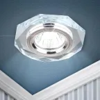 Светильник декор стекло многогранник MR16,12V/220V, 50W, GU5,3 зеркальный/хром (50/210 DK5 СH/SL