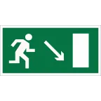 Пиктограмма (Пластина) "Напр. к эвакуационному выходу направо вниз" BL-2010B.E07 для BRIZ, VOLNA, YANTA | a15031 | Белый свет
