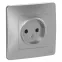 BLANCA скрытой установки розетка без заземления без шторок 16А, 250В, алюминий