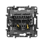 ETIKA Переключатель двухклавишный с подсветкой алюминий автоматические зажимы 10AX