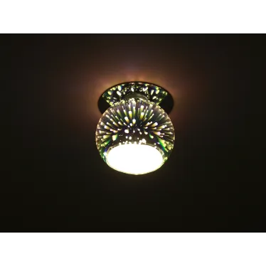 Светильник точечный декоративный DK88-3 декор "3D звездный дождь" G9,220V, 35W, серебро/мультиколор | Б0032369 | ЭРА